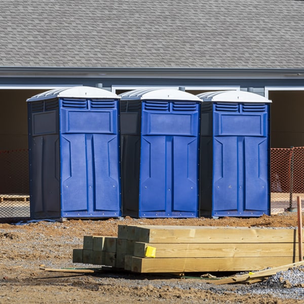 how often are the portable restrooms cleaned and serviced during a rental period in Annandale MN